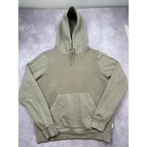 Peter Werth London N.1 Men L Khaki Brown Ribbed Texture Hoodie Sweatshirt Style